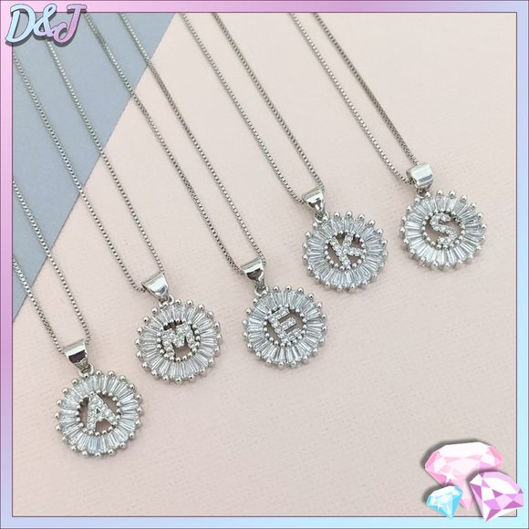 Diamonds & Jules Jewelry - 💎✨ White Gold Crystal Initial Necklace